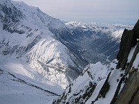  View from the top section of Les Grands Montets - glacier below at bottom left