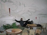  My brother Robert chills out inside a huge igloo