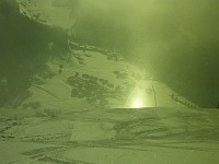  Shots of falling snow reflecting in the sunlight - shot taken through a ski mask