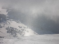  Shots of falling snow reflecting in the sunlight - shot taken through a ski mask