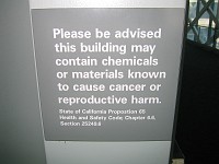  Yet another amusing sign - this time at the entrance to San Francisco airport. I hope I didn't come into contact with any of these chemicals...