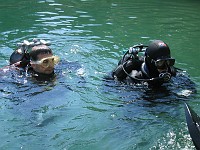  Chappi and Mark preparing for the first training dive