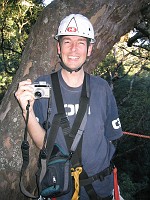  Keith at a tree-top cable slide event.
