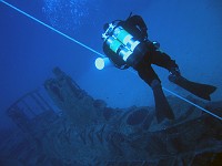  Chappi doing a deep stop overlooking the Rubis